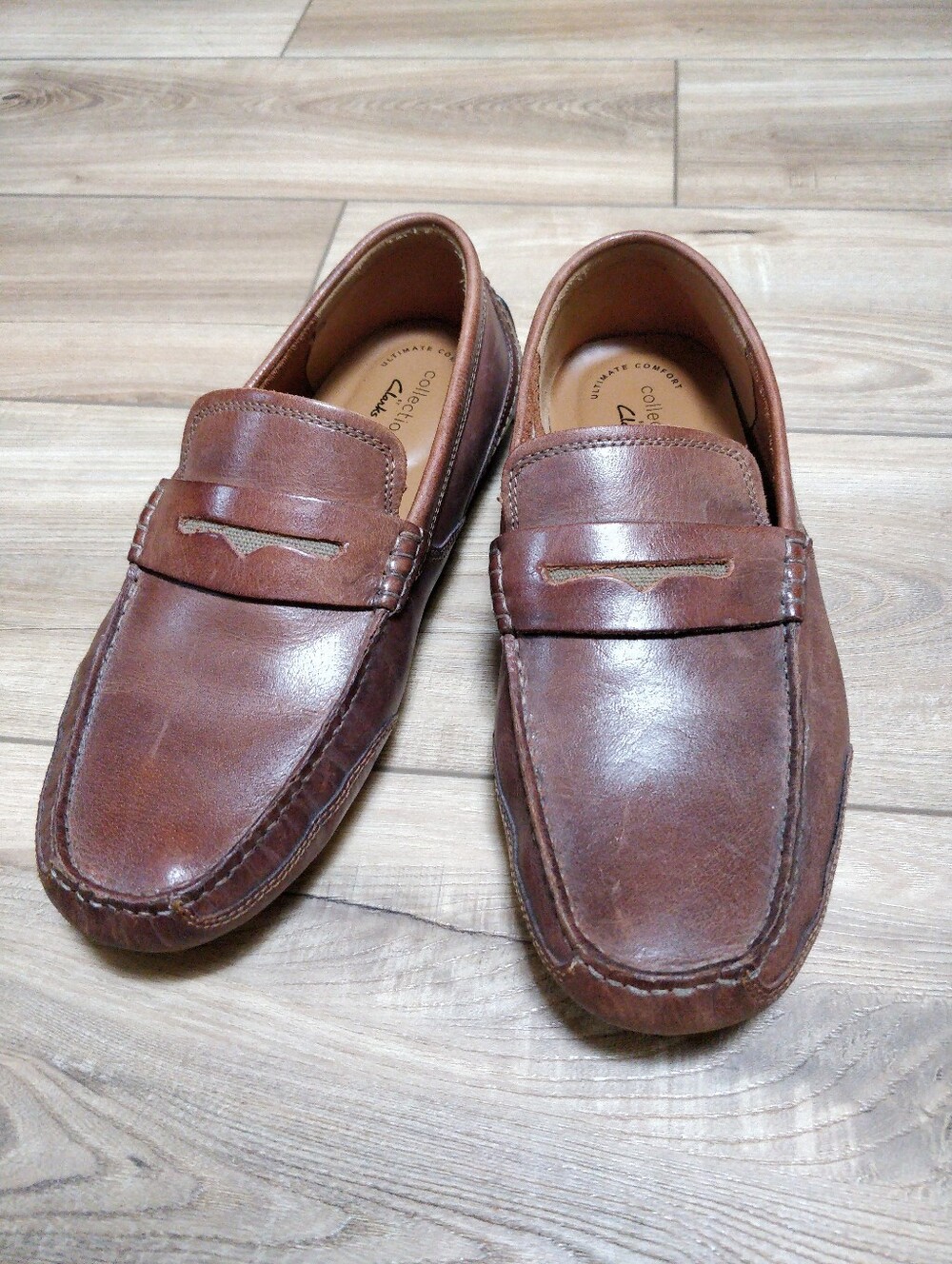 Clarks Men's Ashmont Way Loafers Cognac Leather 9.5